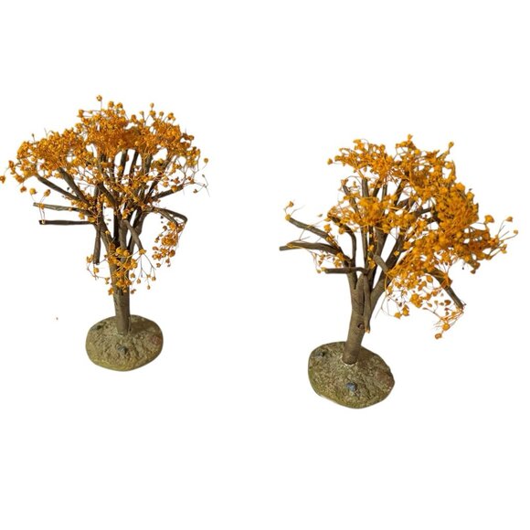 Lemax Village 2000 Autumn Oak set 2 Fall Halloween Trees Christmas 04505a 5” - Picture 2 of 5